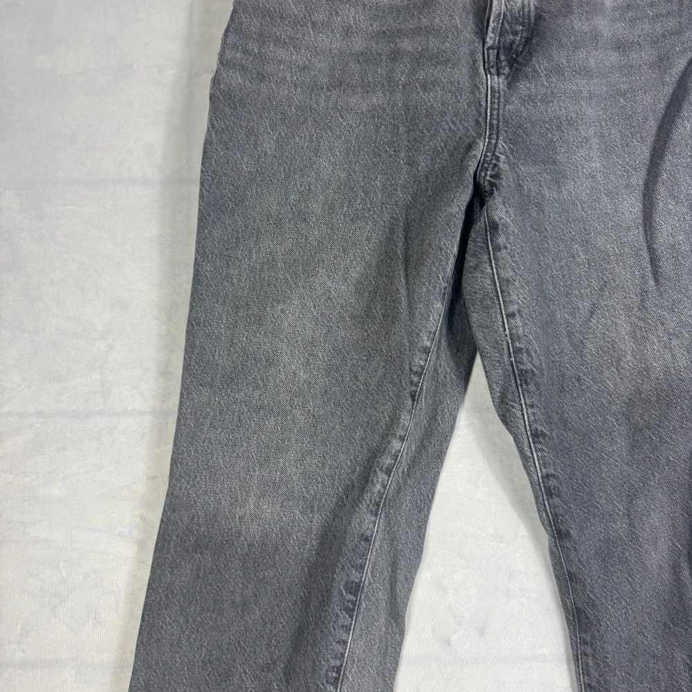 PacSun Womens Straight Jeans Dark Gray Denim Fray‎ Raw Hem High Rise Outdoor 28